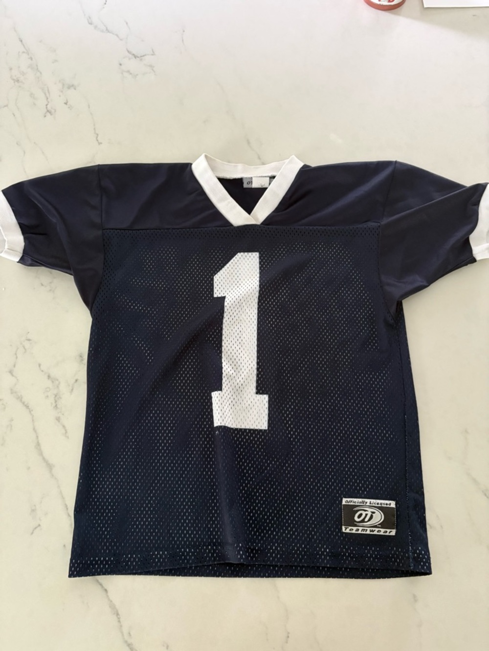 Youth Penn State Navy officially licensed Football Jersey with White Number 1